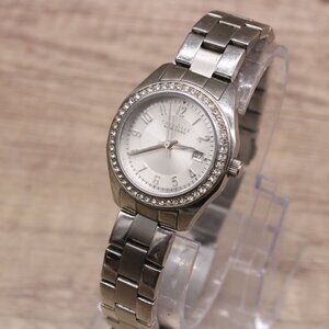 Caravelle Watch Womens Silver Tone Stainless Steel Classic Rhinestones Dial